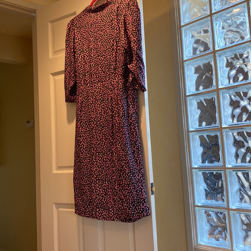 Only worn twice, Rebecca Taylor midi dress with pink floral print and side waist - Picture 9 of 9